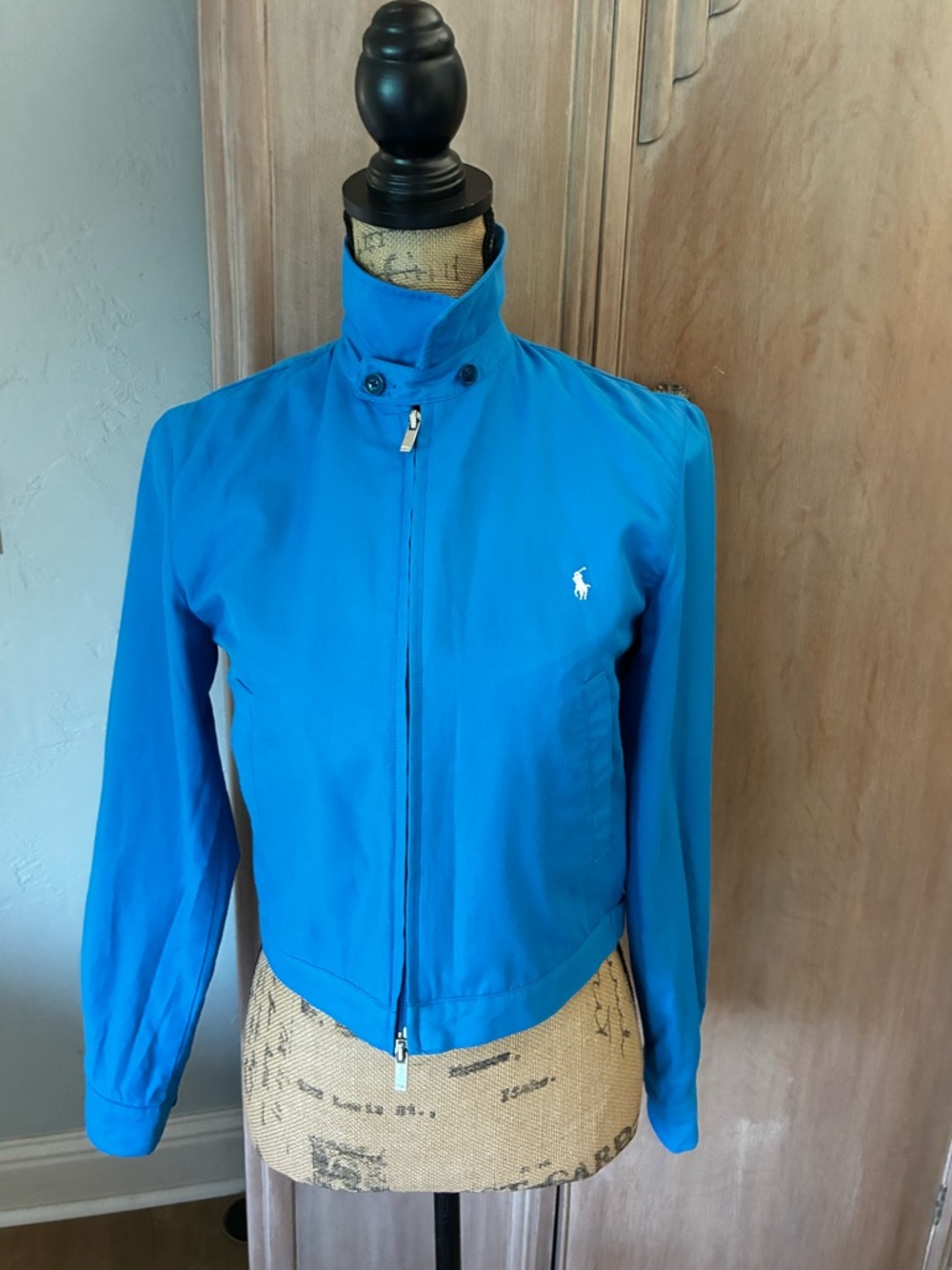 Ralph Lauren Golf Crop Full Zip Mock Neck Sport Jacket windbreaker  Blue Small